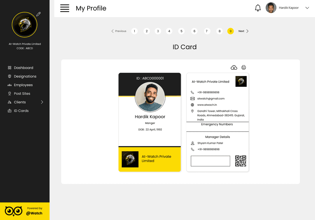 Atwatch ID card